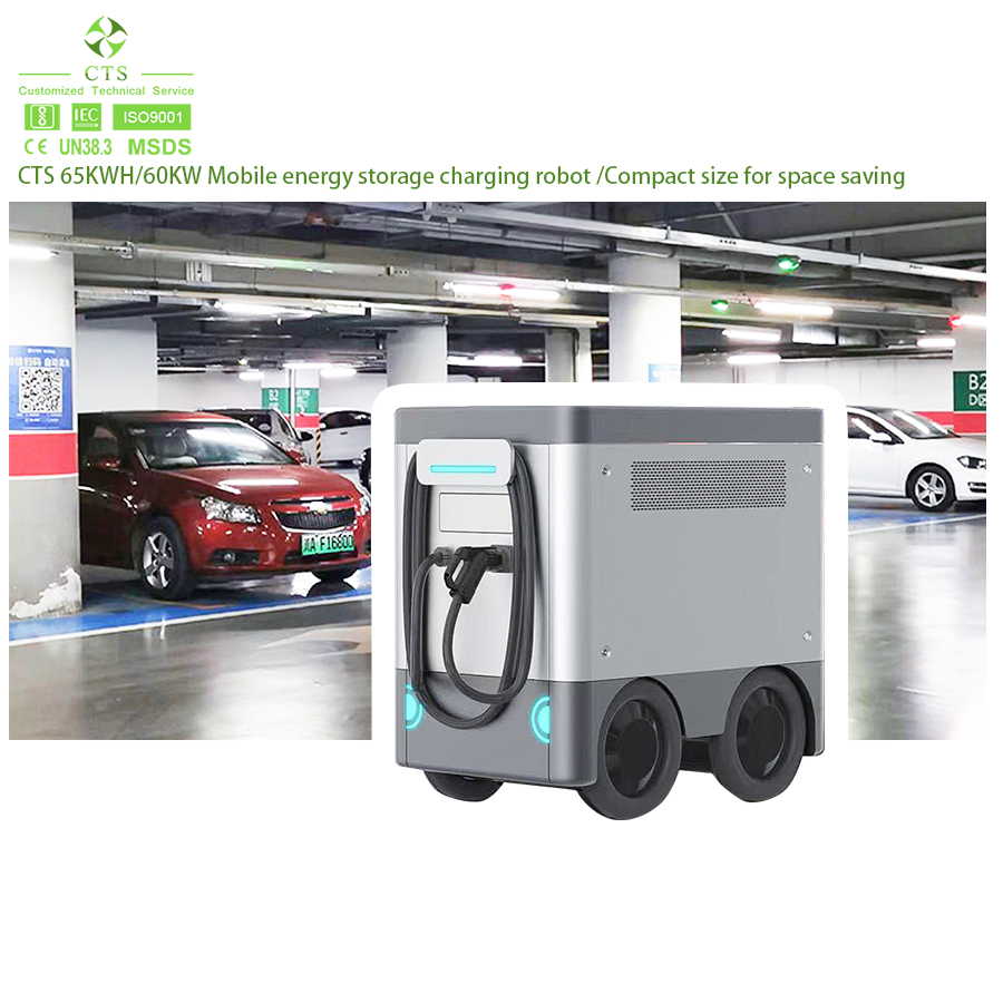 Smart EV Battery 40kwh Energy Storage Charging System 65kwh 60kw DC Fast Mobile Charging Station