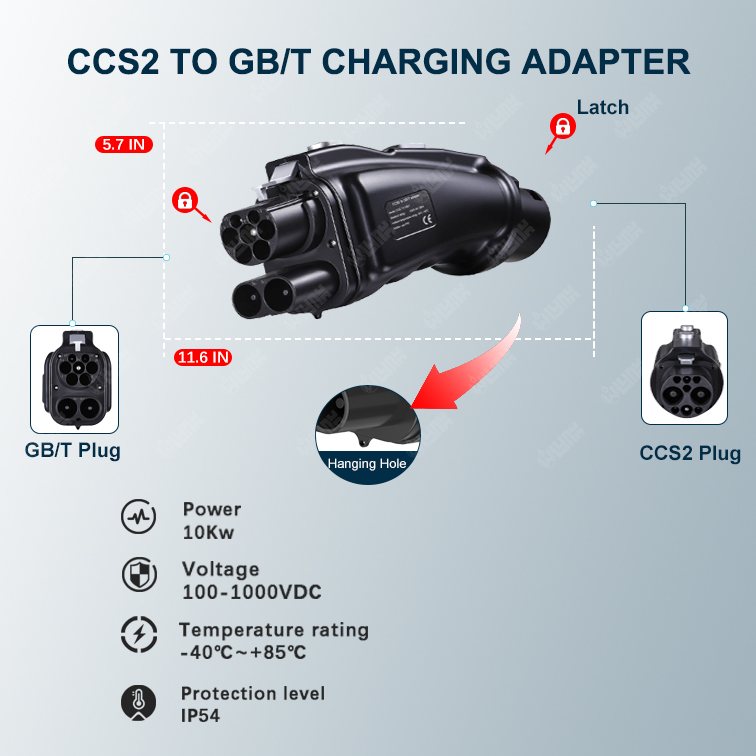 Olink Charging Adapter 250A DC EV Charger CCS2 Connector EV CCS2 to Gbt Adapter for Tesla