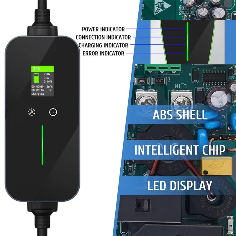 32A EV Chargers for Home Level 2 J1772 Typel Home Charger