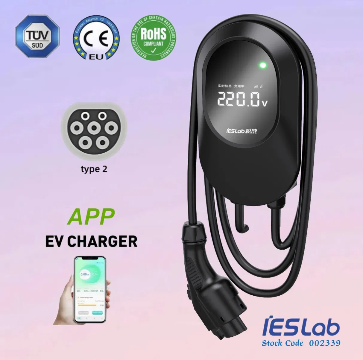 Wall-Mounted EV Car/Vehicle Charging Solution with Type 2 Gbt Electric Vehicle Charger Station