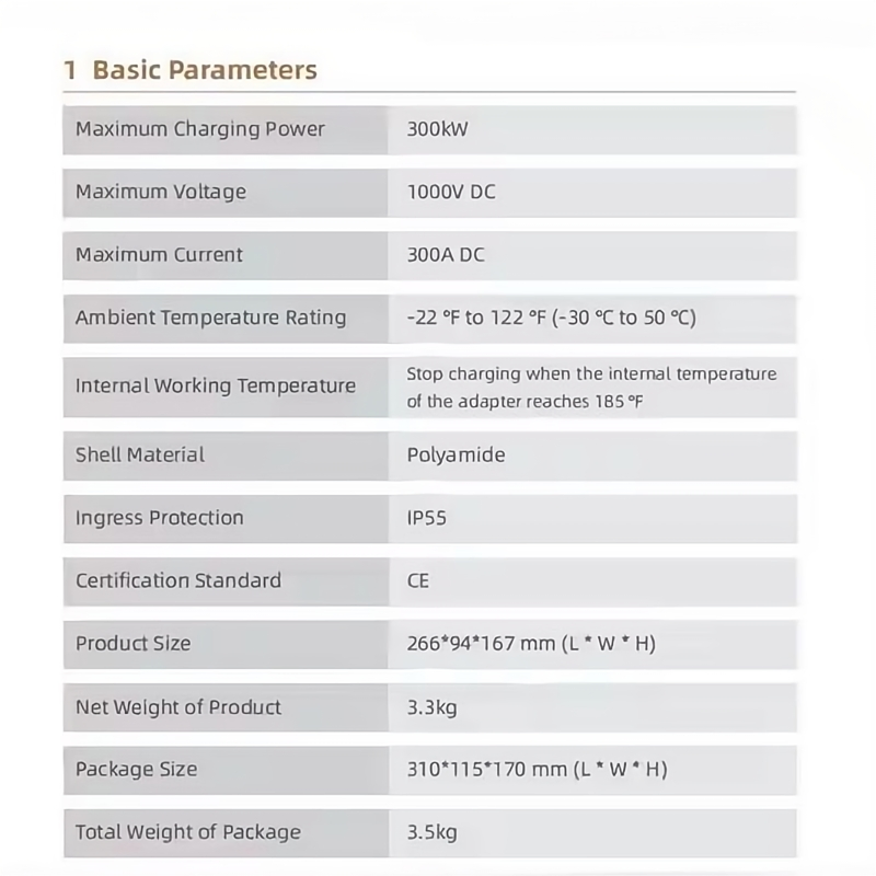 CCS2 to Gbt Evse EV Charging Connector CE DC Charger Adapter