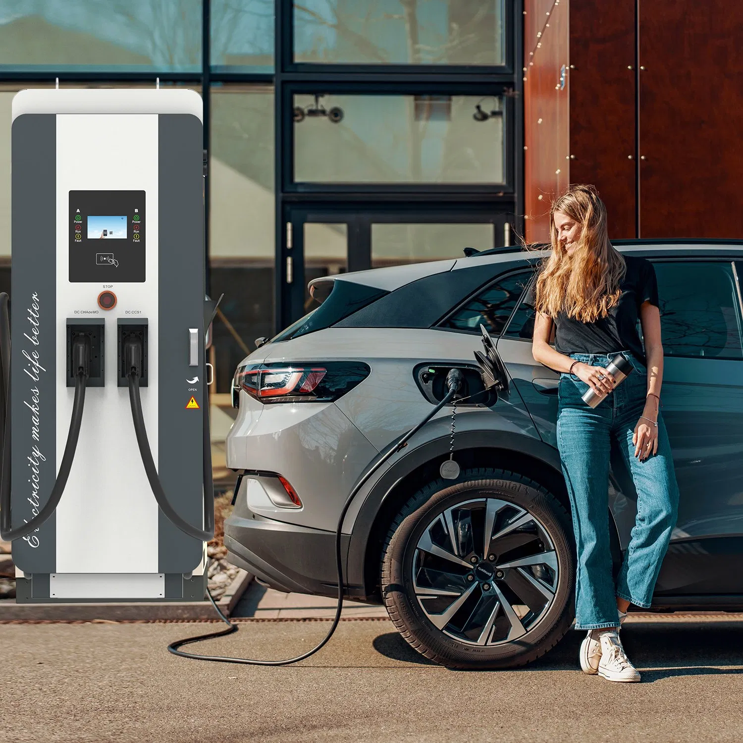 120kw Dual-Port Cc2 Charger Cc1 Charging Guns Fleet Car Charging Station Workplace EV Charging Stations Level 2 EV Charger WiFi