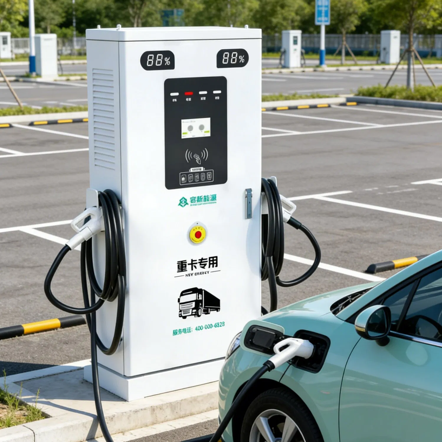 Dual Socket EV Charger European Workplace Charging Station