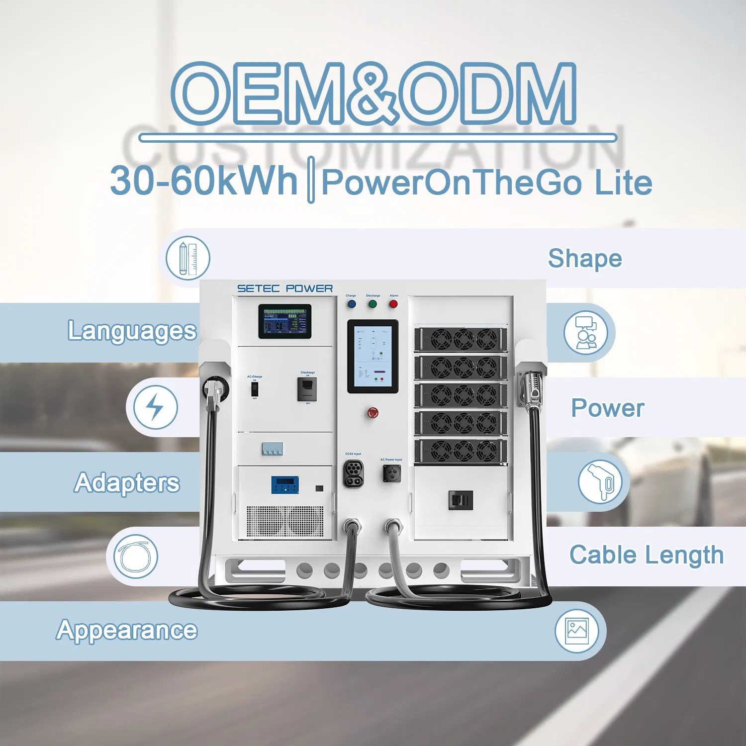 SETEC POWER Self-developed Modules 30kW 60kW Fast Charging 30kWh 60kWh Portable Battery Pack Energy Storage System