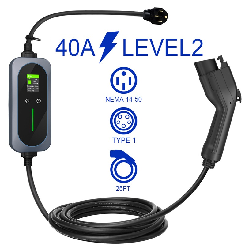 Level 2 Portable EV Charger 40A J1772 Home Charging Station