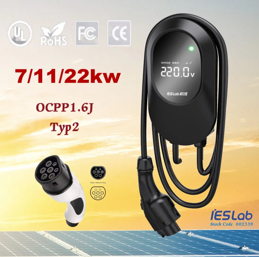 Factory Price EV Charge CE Ocpp1.6 WiFi 4G RFID Type2 GB/T IP54 3 Phase 7kw 22kw AC Electric Vehicle EV Car Charger Charging Solution