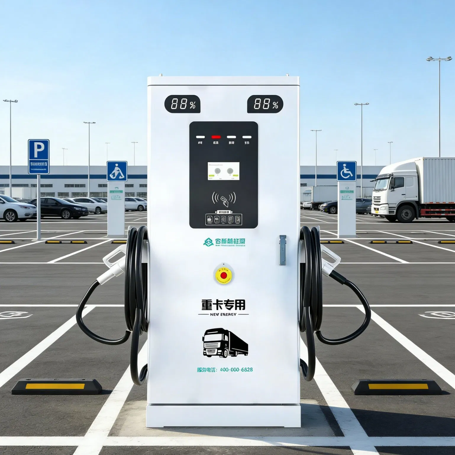 Dual Outlet EV Charger European Workplace Charging Station