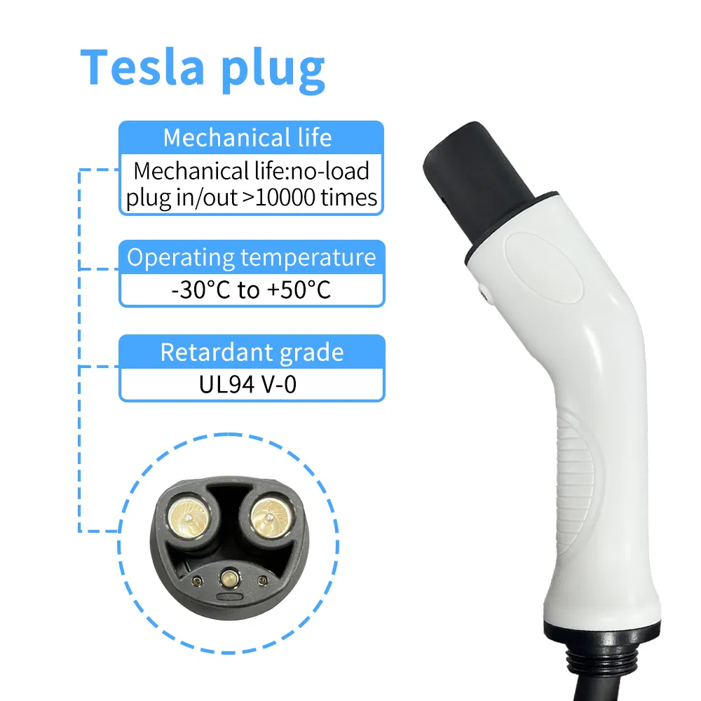 Mobile Level 2 Nacs EV Charger AC Station Olcd Screen Car Manufacture Portable EV Charger for Tesla