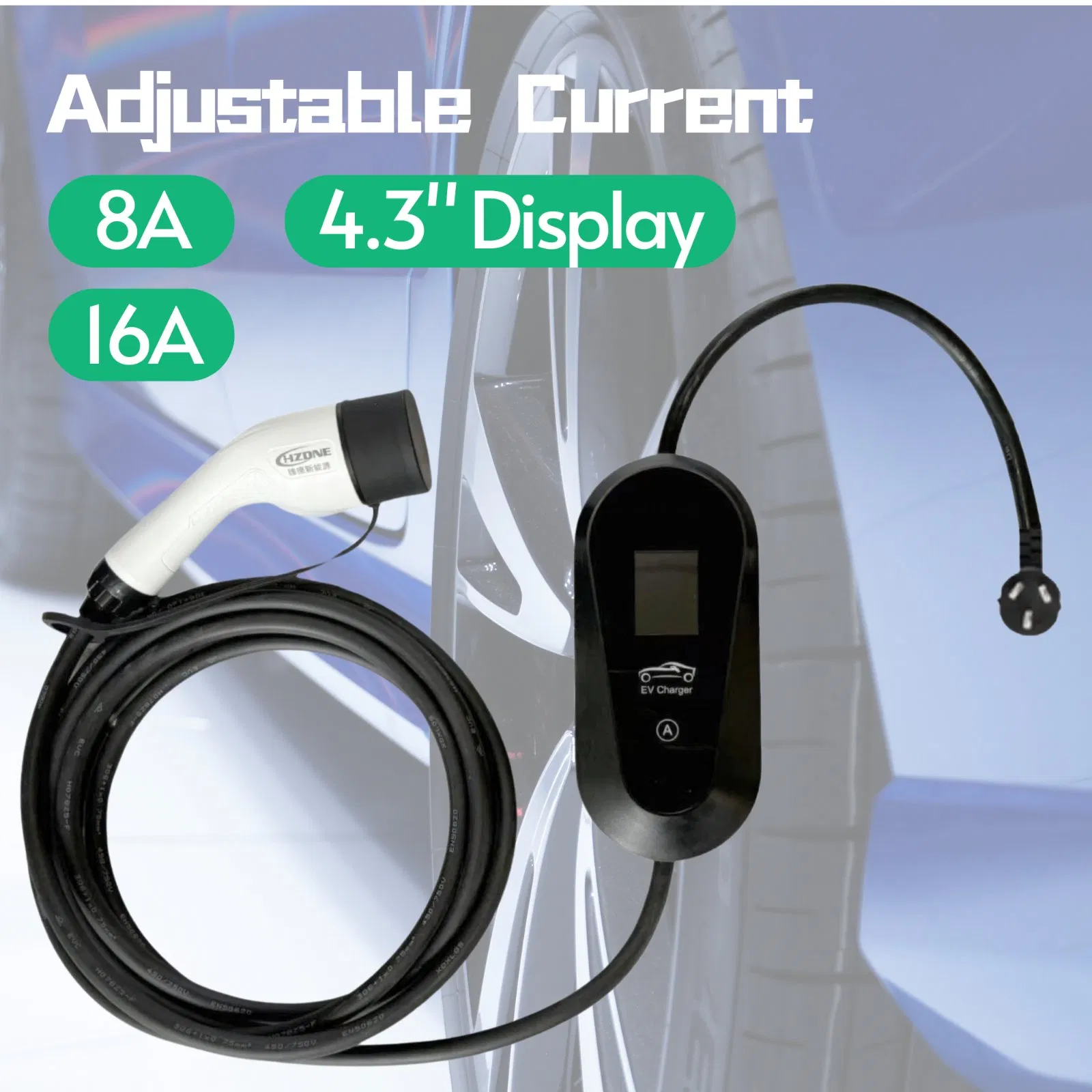 Portable EV Battery Charger Gbt Type2 3.5kw 16A AC Level 2 for on-The-Go Charging