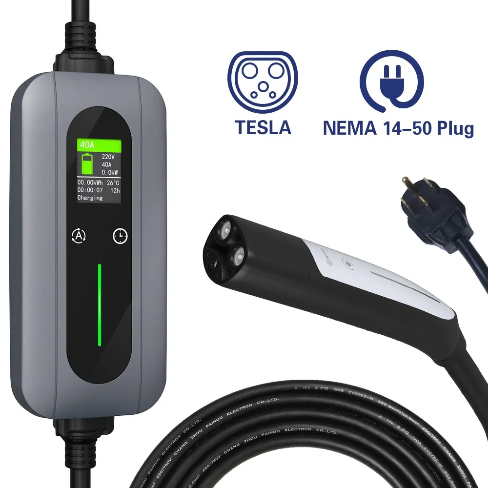 7kw Level2 EV Charger Portable Electric Car Charger Nacs Plug for Tesla