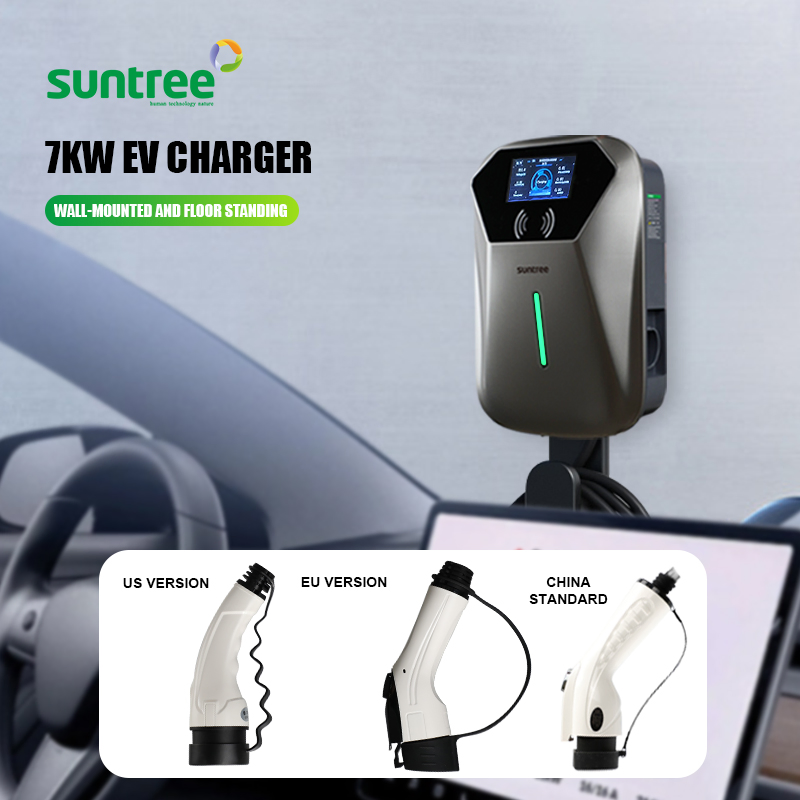 Suntree Mode 3 22kw-32A 3 Phase Type2 EV Charger Level 2 Electric Vehicle Charging Station Diamond Style