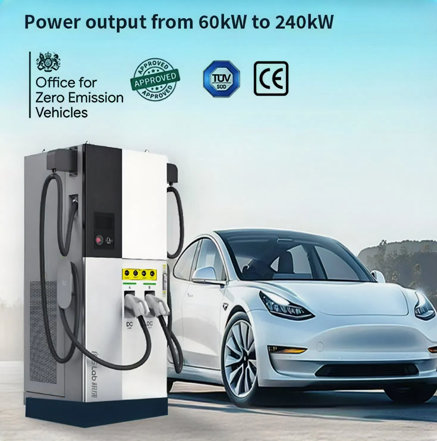 EV Charge Infrastructure Ocpp1.6 CCS2 Gbt Commercial Public Use 60kw 120kw 160kw 180kw 240kw Electric Vehicle Car Battery Fast DC EV Charger Charging Station