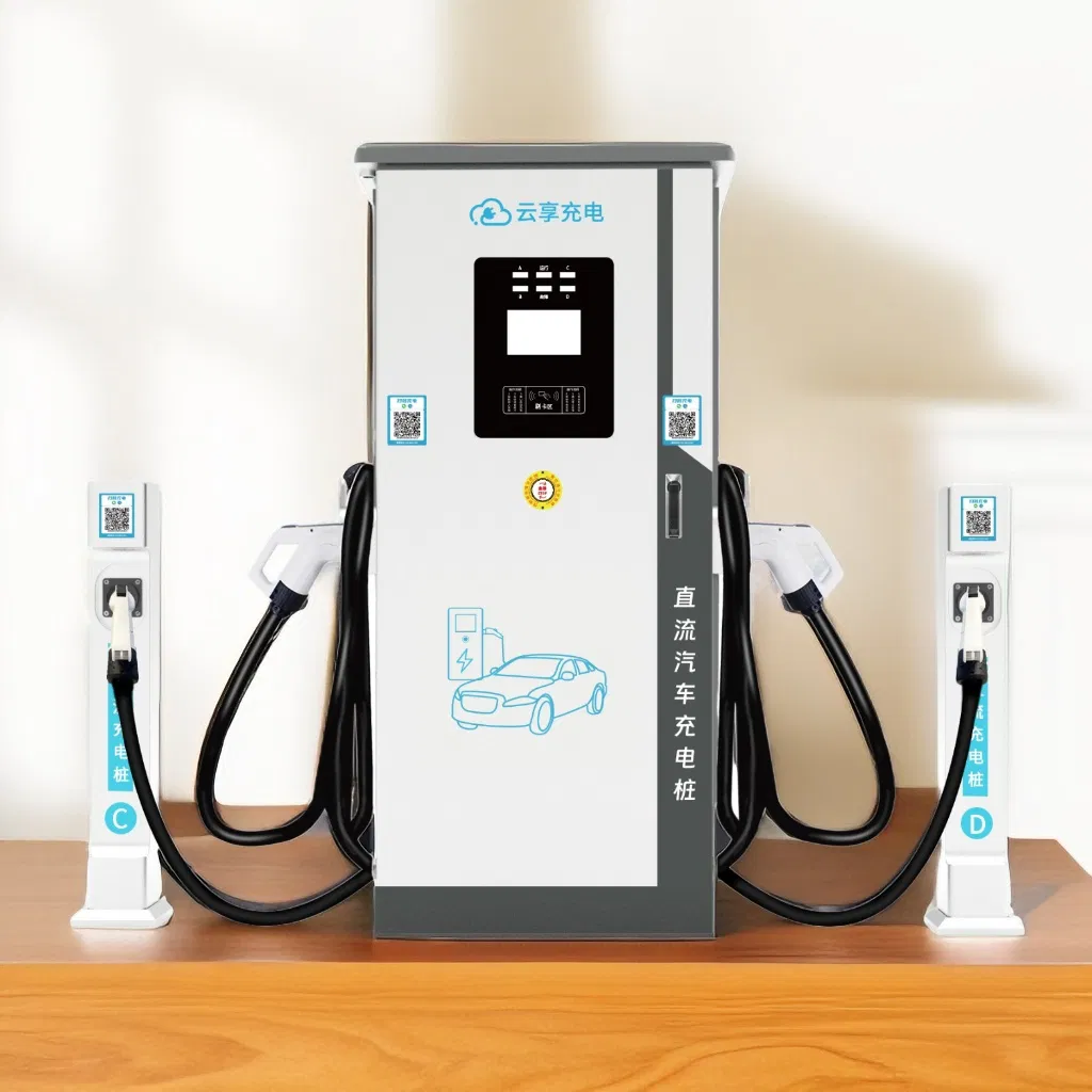 Compact Floor Type Design for Garage/Workplace, Space-Saving 4-Port EV Charging Station