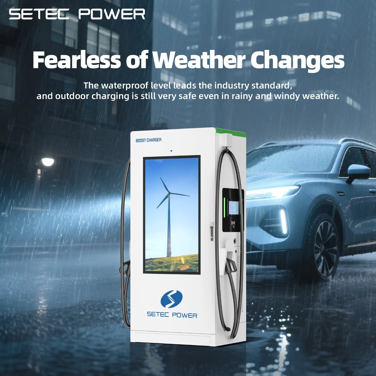 Level 3 60kW/90kW/120kW DC EV Charger with LCD Media Screen for Multipurpose