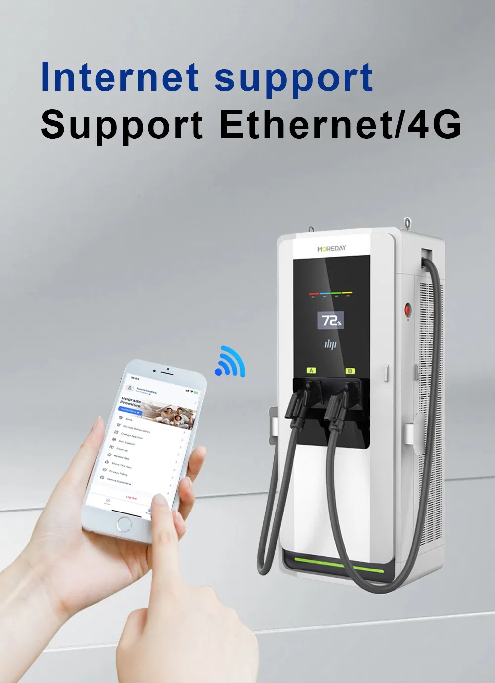 EV CCS2 DC Chargers Portable EV Charger Level 3 30kw 50kw 60kw 160kw DC Fast Charging Stations for Road Side Electric Vehicles