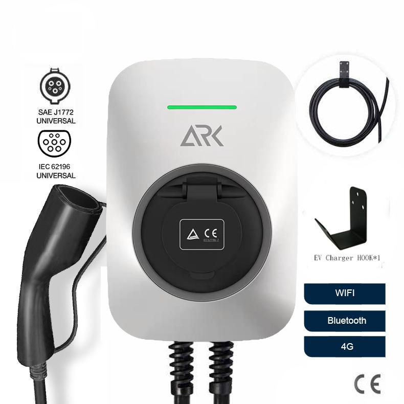 Home Use 32 AMP Wall Charger Level 2 SAE J1772 EV Charging Station EV Charger Can Remote Control
