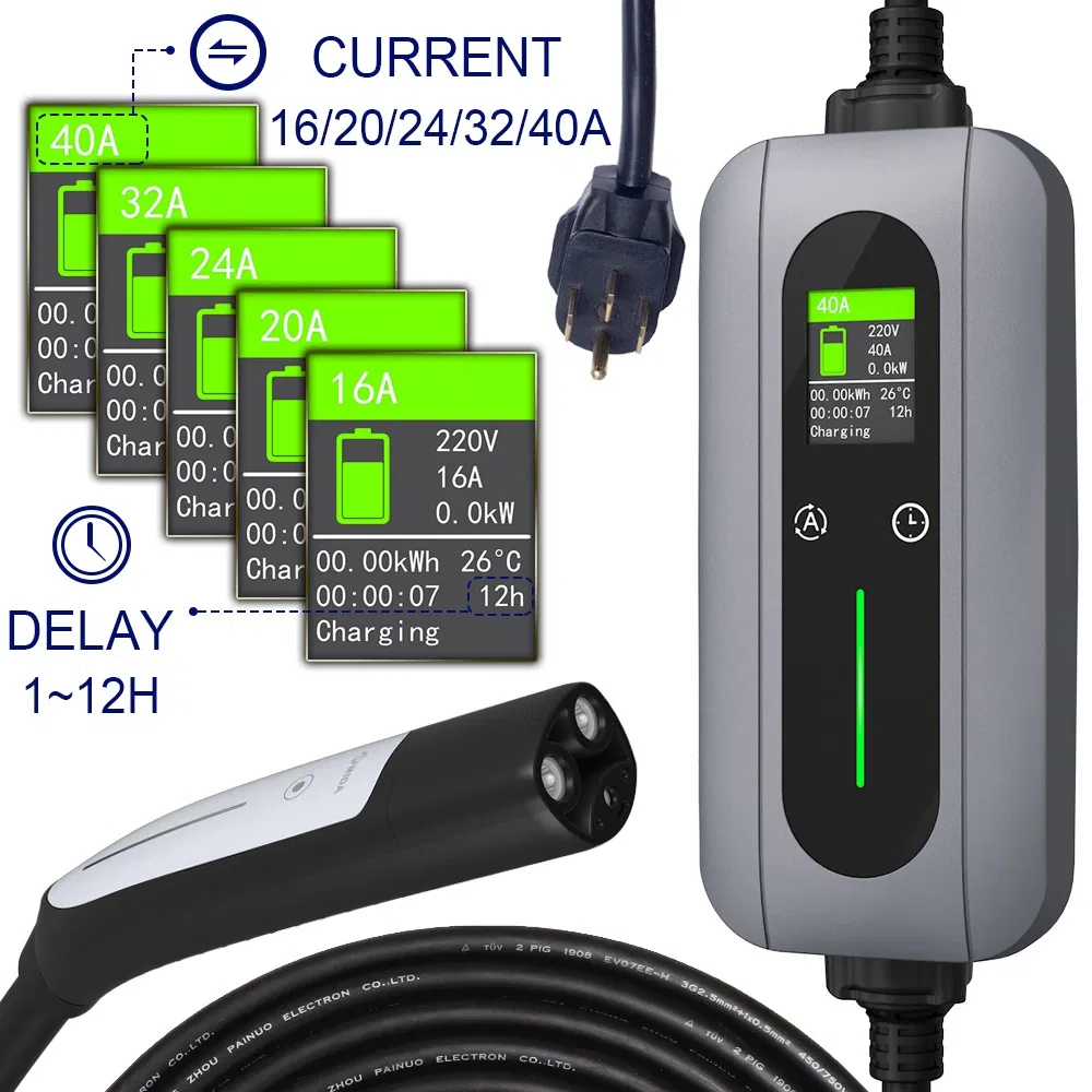 7kw Level2 EV Charger Portable Electric Car Charger Nacs Plug for Tesla