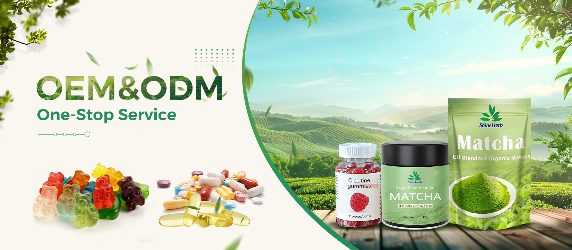 Finished nutraceutical and cosmetic ingredient applications supplied by ShineHerb