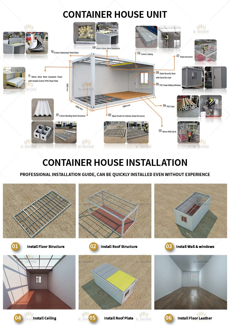 Alojamento Portátil de Design Modular para Trabalhadores da Construção