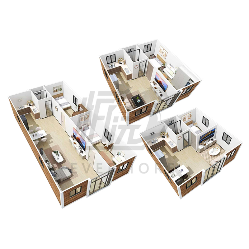20FT Casa Modular Prefabricada para Comunidade de Casas Pequenas com Layout Inteligente