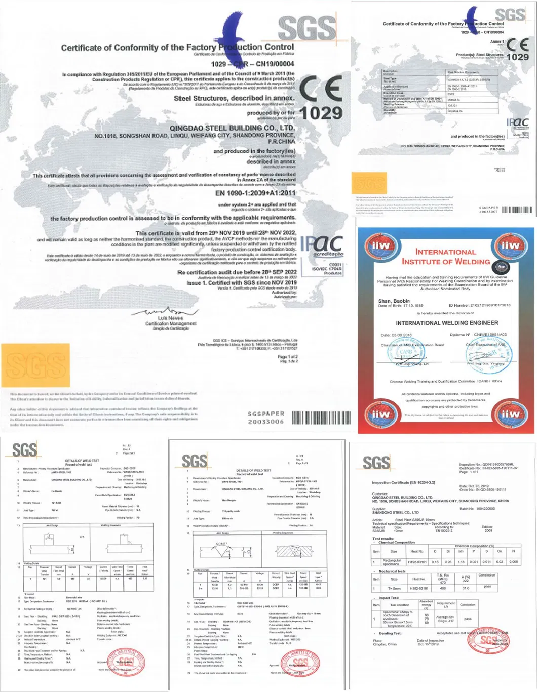 Certificação Oficial CE e ISO