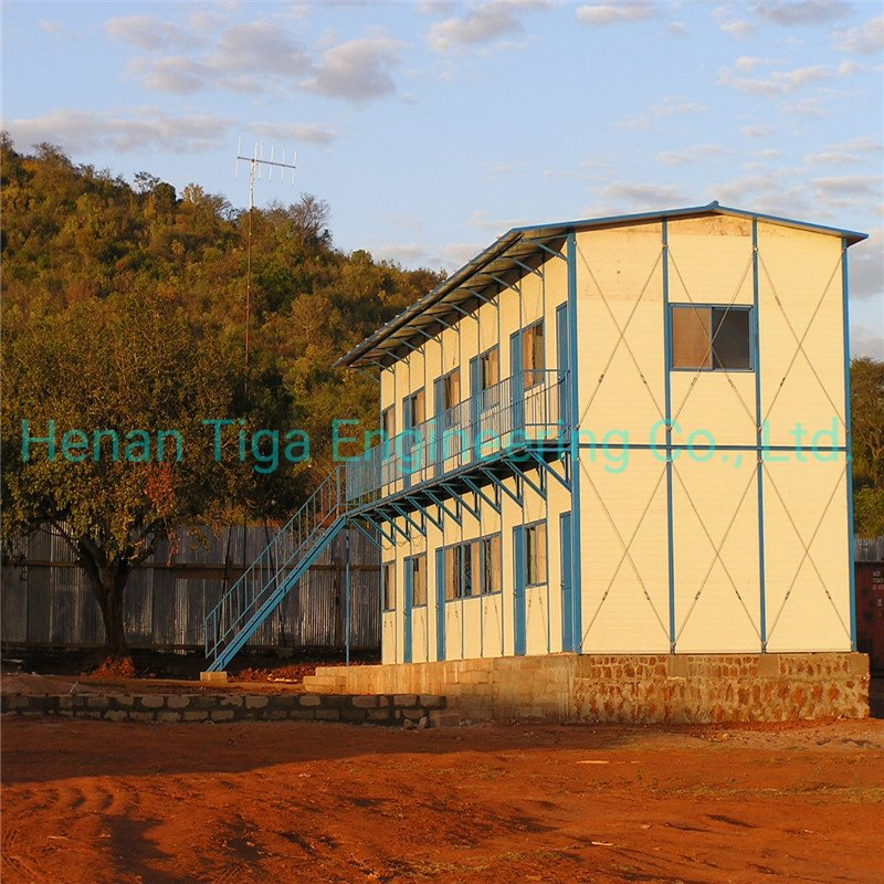 2 Andares Resistente ao Vento À Prova de Fogo Aço Leve Prefabricado Portátil Modular Escritório Escola Edifício