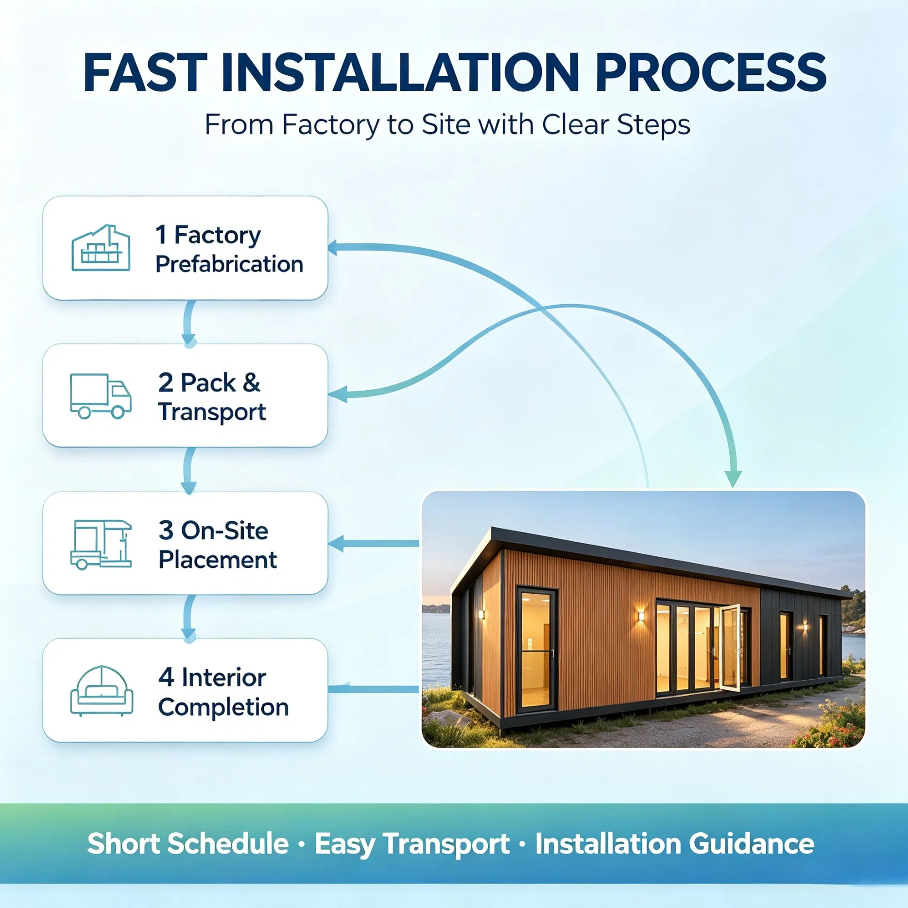 Casa Modular de Aço Leve Prefabricada 60, Edifício Prefabricado Pronto para Exportação Cealum com Montagem Rápida e Solução Turnkey de Decoração Personalizada