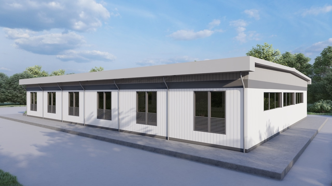 Projeto Personalizado de Estrutura de Aço Modular para Escritório Temporário e Permanente