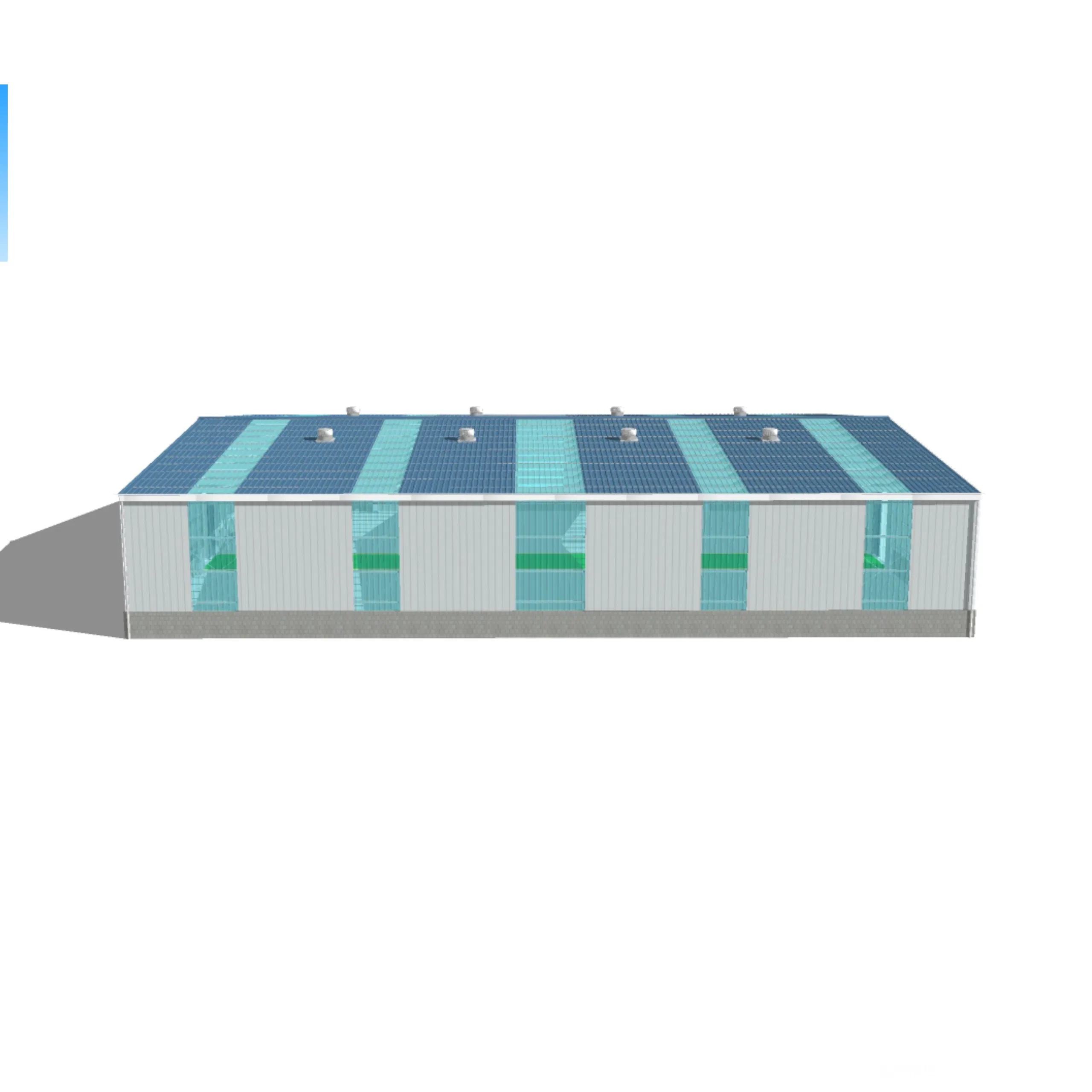 Estrutura de Aço Modular e Prefabricada de Edifício de Armazém de Tamanho Médio Durável com Claraboias e Ventilador Natural para Armazenamento