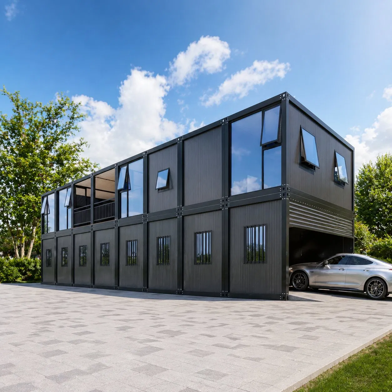 Edifício Modular de Dois Andares Personalizado para Escritório Prefabricado, Armazém e Garagem
