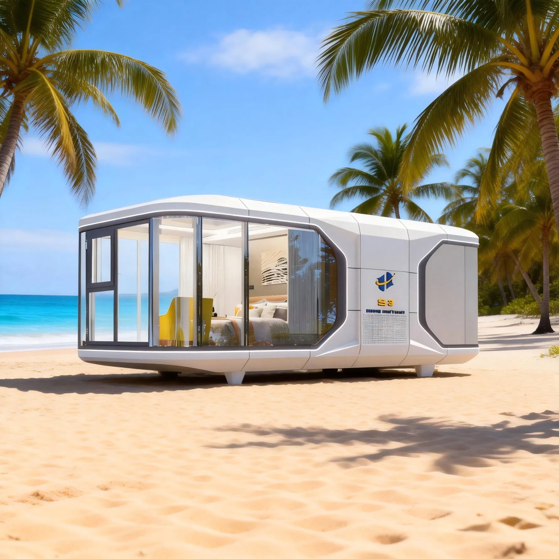 Casa Modular de Cápsula Eficiente em Energia, Tiny Home Pré-fabricada para Vida Sustentável