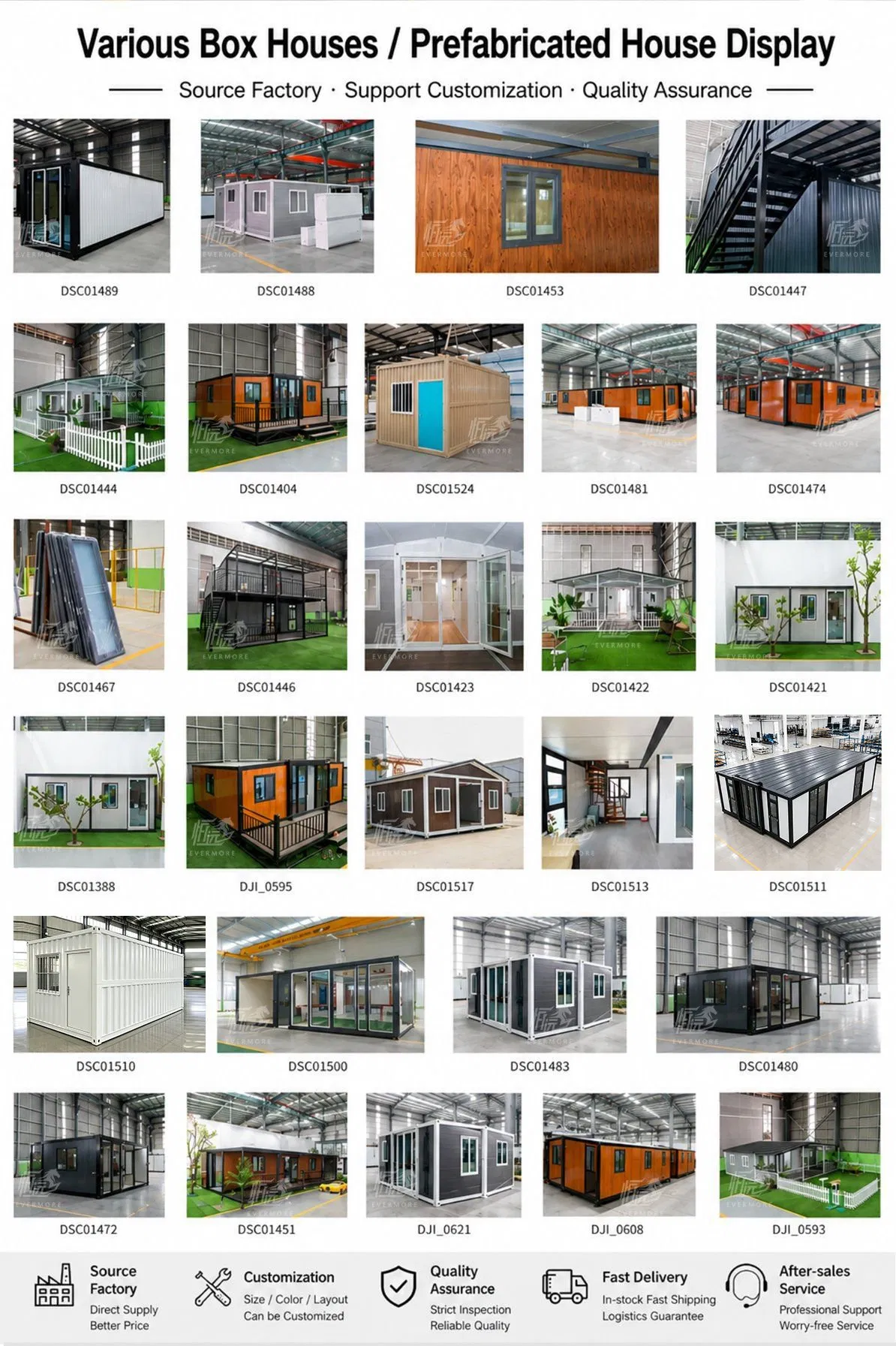 20FT Casa Modular Prefabricada para Comunidade de Casas Pequenas com Layout Inteligente
