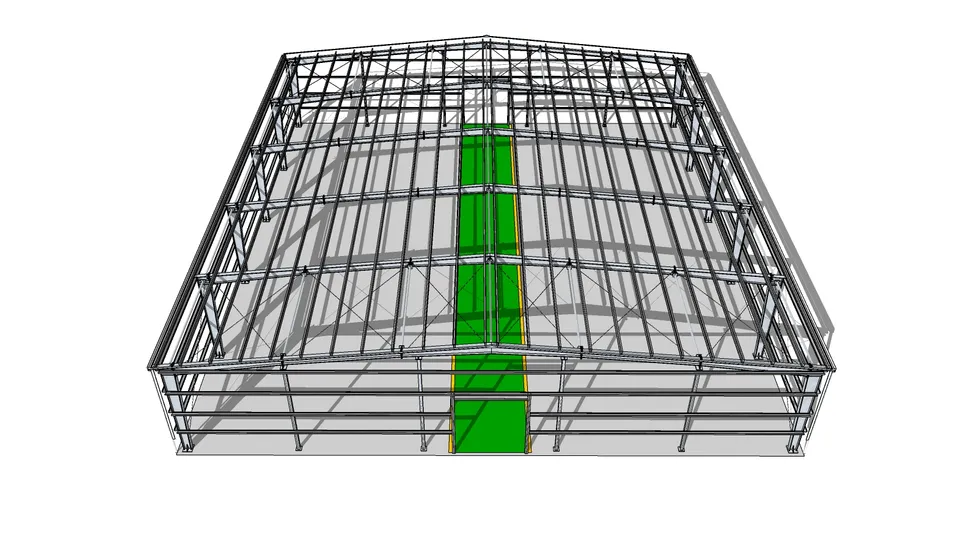 Estrutura de Aço Modular e Prefabricada de Edifício de Armazém de Tamanho Médio Durável com Claraboias e Ventilador Natural para Armazenamento