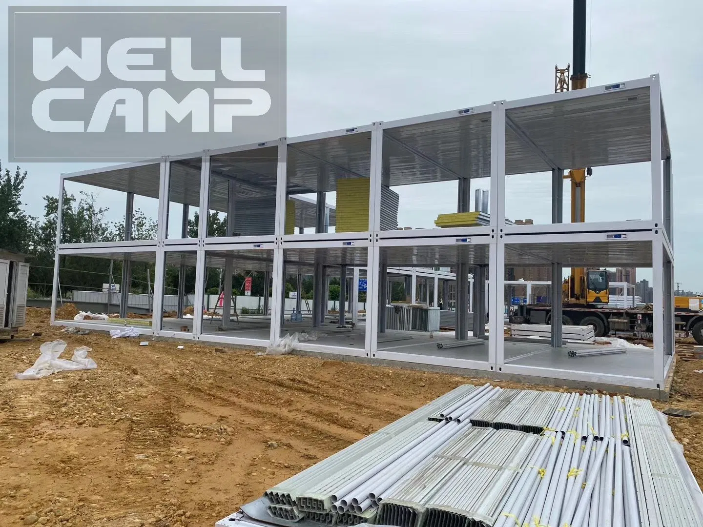 20FT Casa Container de Montagem Fácil, Acampamento Container, Casa Container de Pacote Plano, Dormitório, Alojamento para Trabalhadores de Escritório