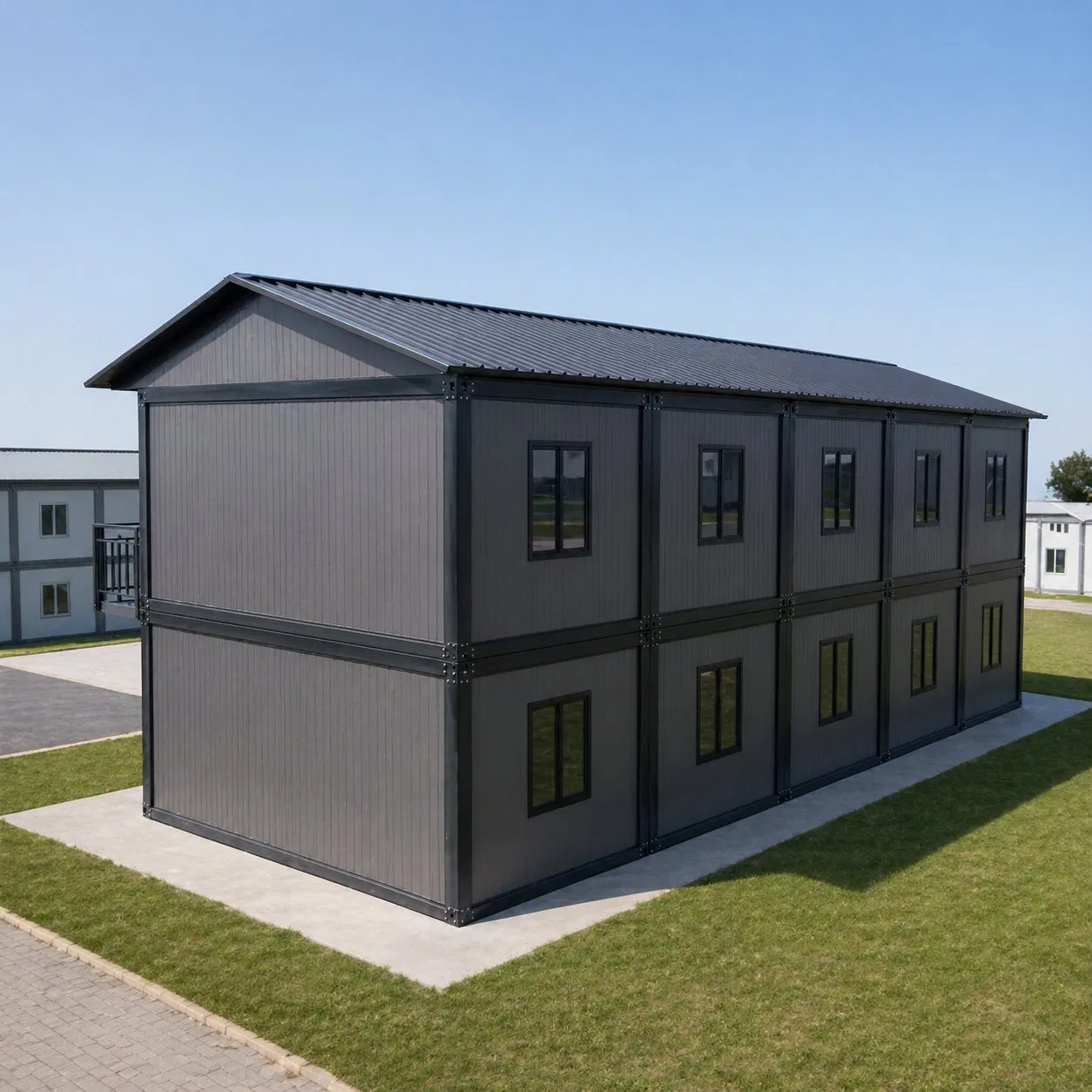 Edifício Modular de Dormitório de Dois Andares Alojamento Prefabricado para Trabalhadores com Escada Externa