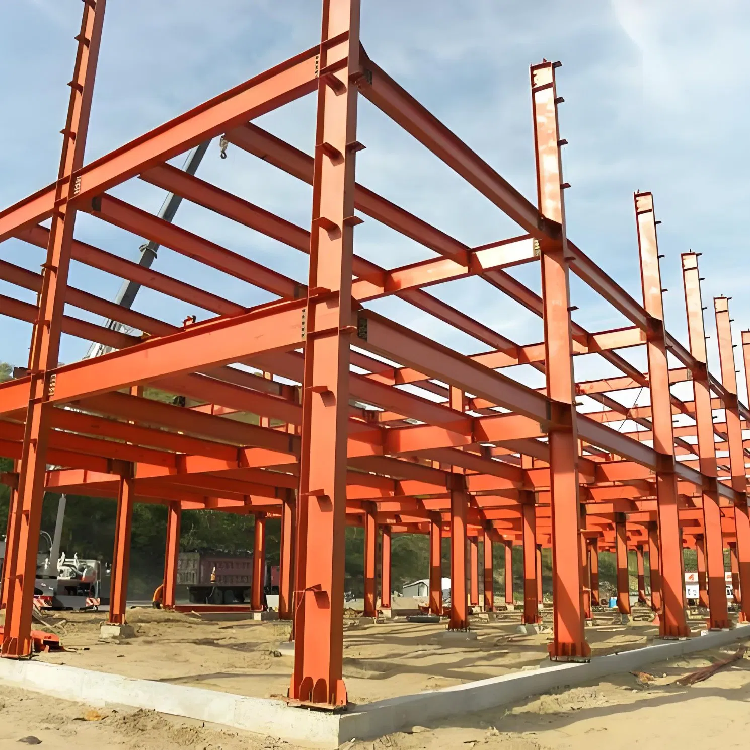 Construção Modular de Espaço de Grande Vão Escritório Híbrido Comercial Pré-fabricado Estrutura Metálica de Aço