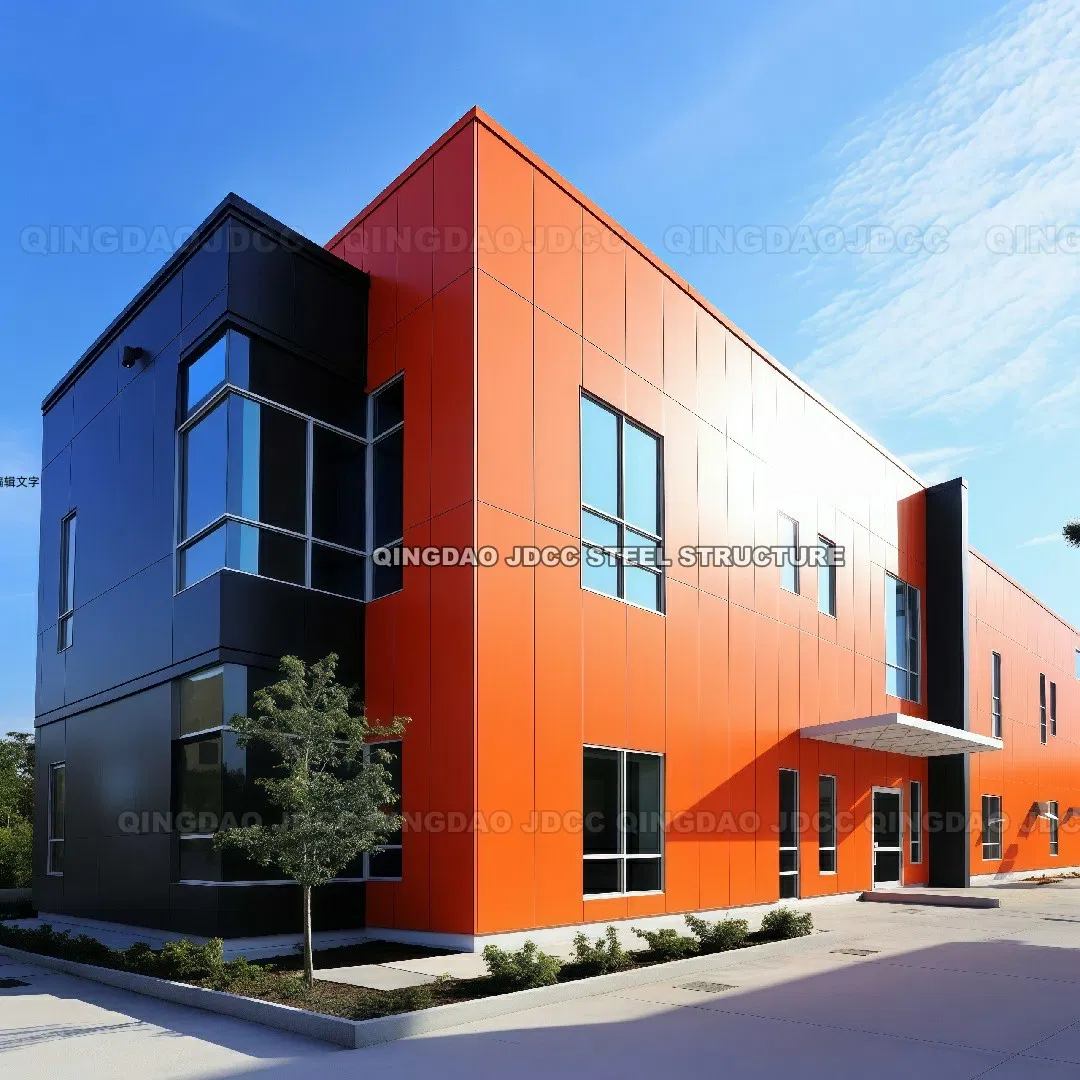 Personalize o edifício modular industrial pré-fabricado em estrutura de aço da Qingdao Jdcc, contratado para construção geral turnkey de armazém e apartamento