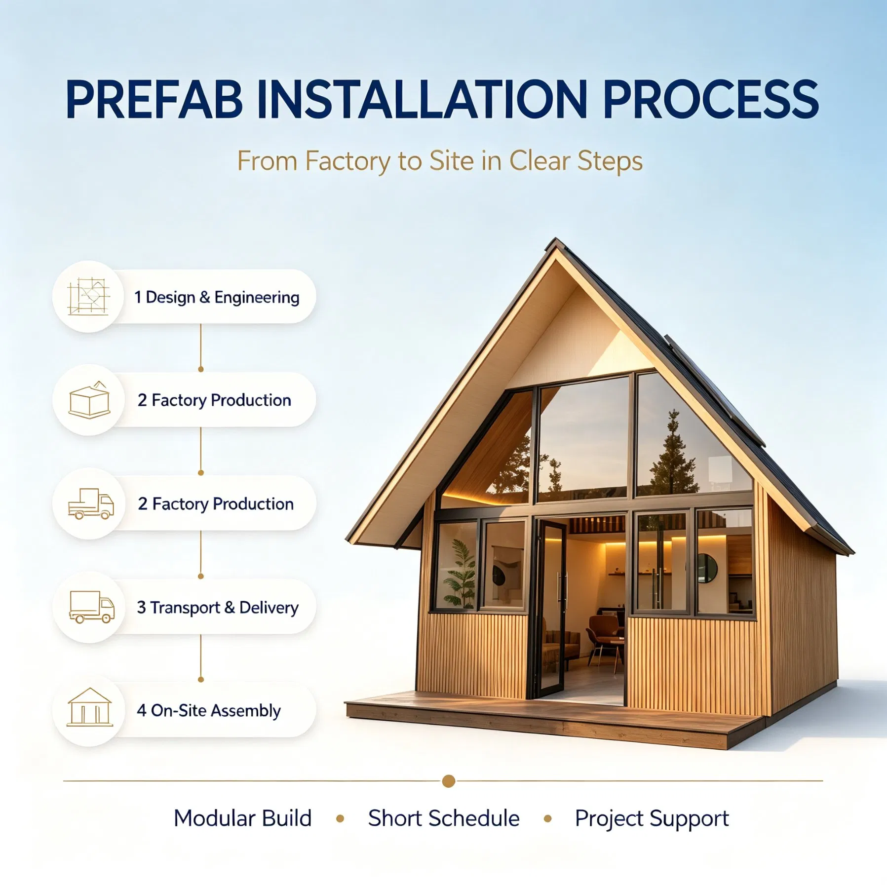 Casa Modular de Aço Leve Pronta para Exportação 48, Cabana Pré-fabricada da Fábrica Cealum com Layout Interior Personalizado, Solução Turnkey de Montagem Rápida no Local