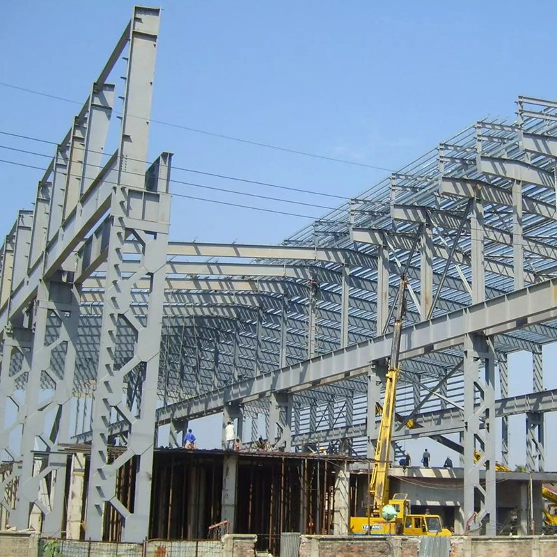Estrutura de Aço Prefabricada Pintada - Estrutura Modular Durável com Alta Segurança para Armazenamento Industrial e Armazém