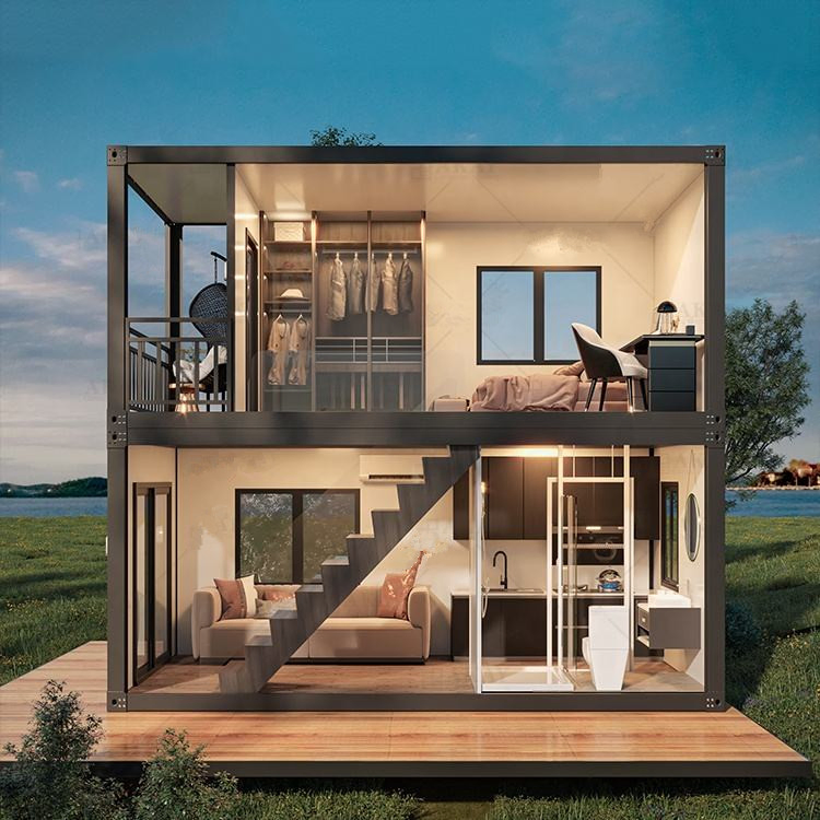 Casa Modular Moderna Feita na China Edifícios de Contêiner Estrutura de Aço
