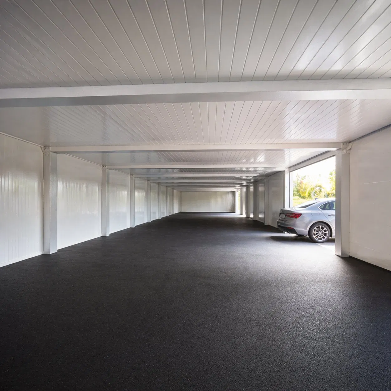Estrutura de Aço Prefabricada para Garagem de Carros, Edifício Modular de Armazenamento de Veículos com Portas Deslizantes