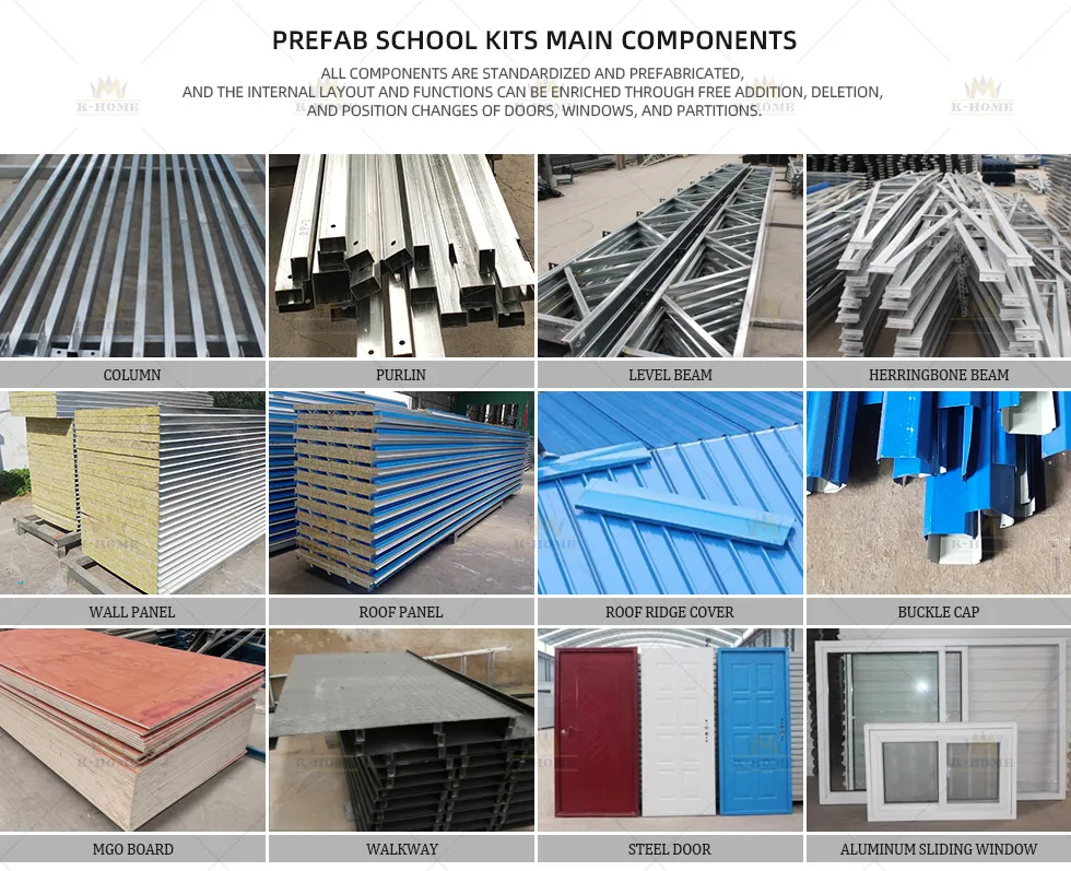 Sala de Aula / Edifícios Escolares Prefabricados de Baixo Custo Modular 20FT Acessível