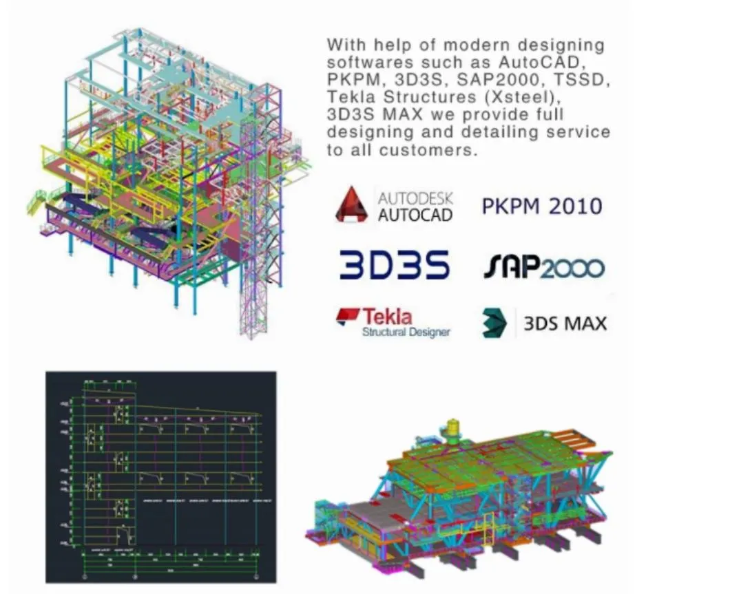 Padrão ASTM GB Grande Vão Design Modular Construção em Aço Estrutura Prefabricada Parque Logístico