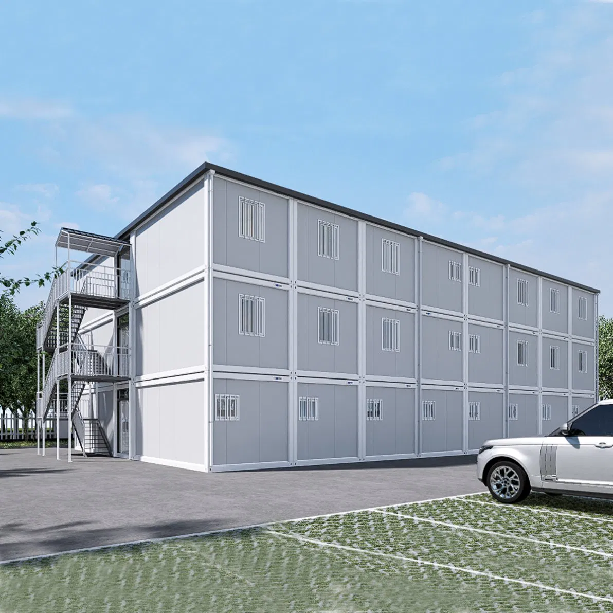 Complexo Modular de Dois Andares em Contêiner para Vida Comunitária Casa em Contêiner