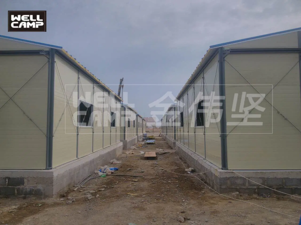 Casa Prefabricada Acampamento de Trabalho Temporário Escritório Fácil de Instalar Casa K Escritório de Obra Alojamento para Trabalhadores