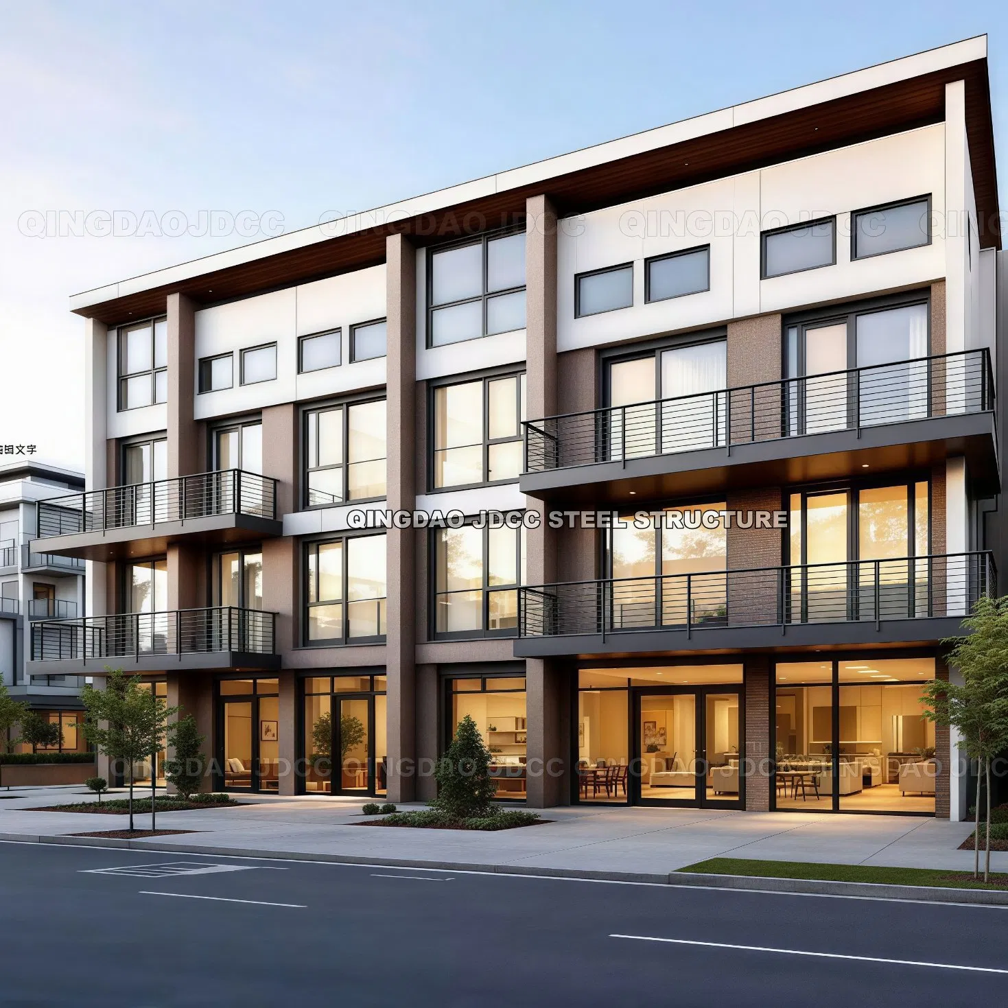 Estrutura de Construção Turnkey Geral de Edifício Modular de Apartamento com Estrutura de Aço, Armazém, Oficina, Parede de Vidro ACP de Aço Peb Estável, Personalizar