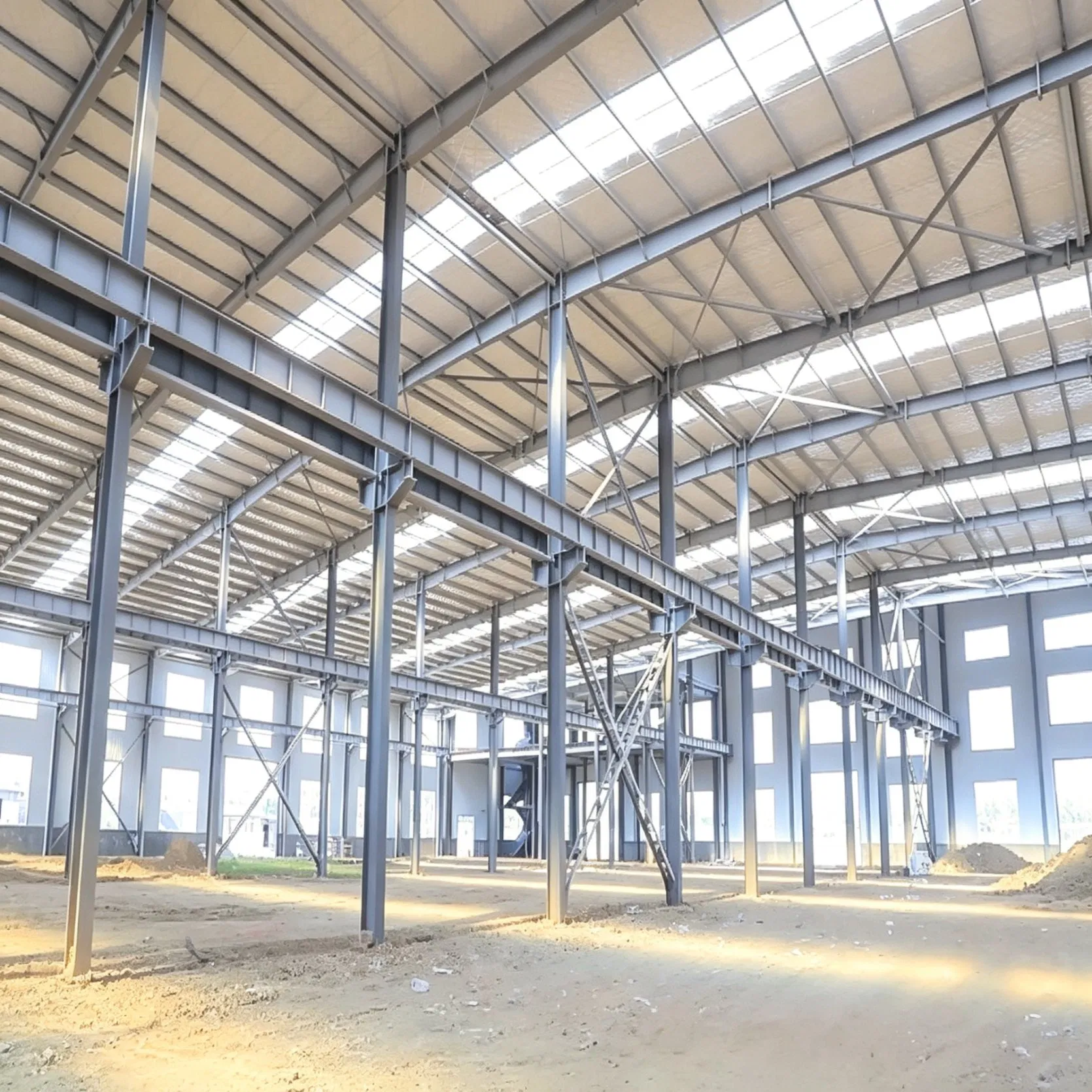 Estrutura de Aço Prefabricada Galvanizada Modular de Construção Rápida para Edifício Industrial e Armazém