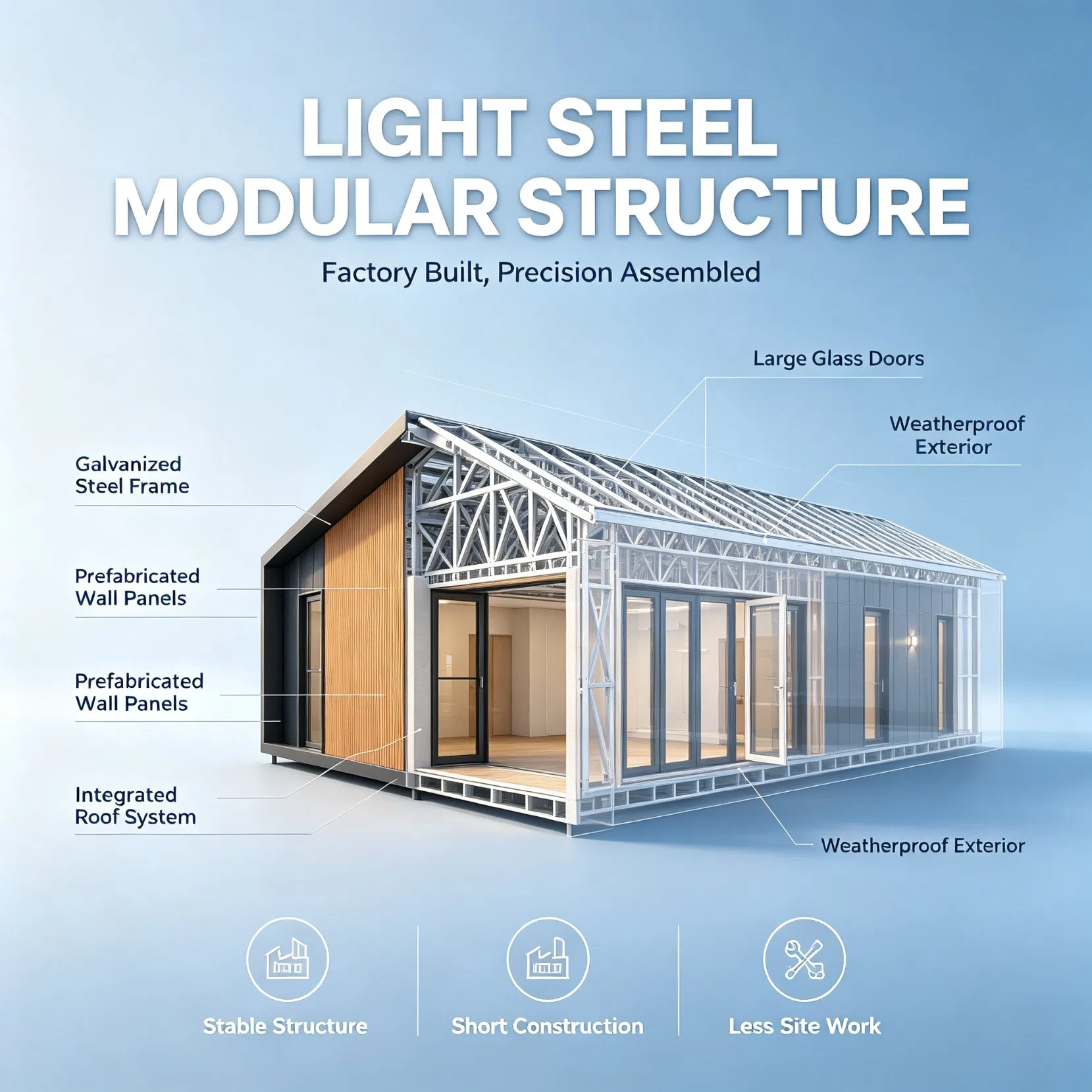 Casa Modular de Aço Leve Prefabricada 60, Edifício Prefabricado Pronto para Exportação Cealum com Montagem Rápida e Solução Turnkey de Decoração Personalizada