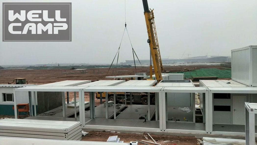 20FT Casa Container de Montagem Fácil, Acampamento Container, Casa Container de Pacote Plano, Dormitório, Alojamento para Trabalhadores de Escritório