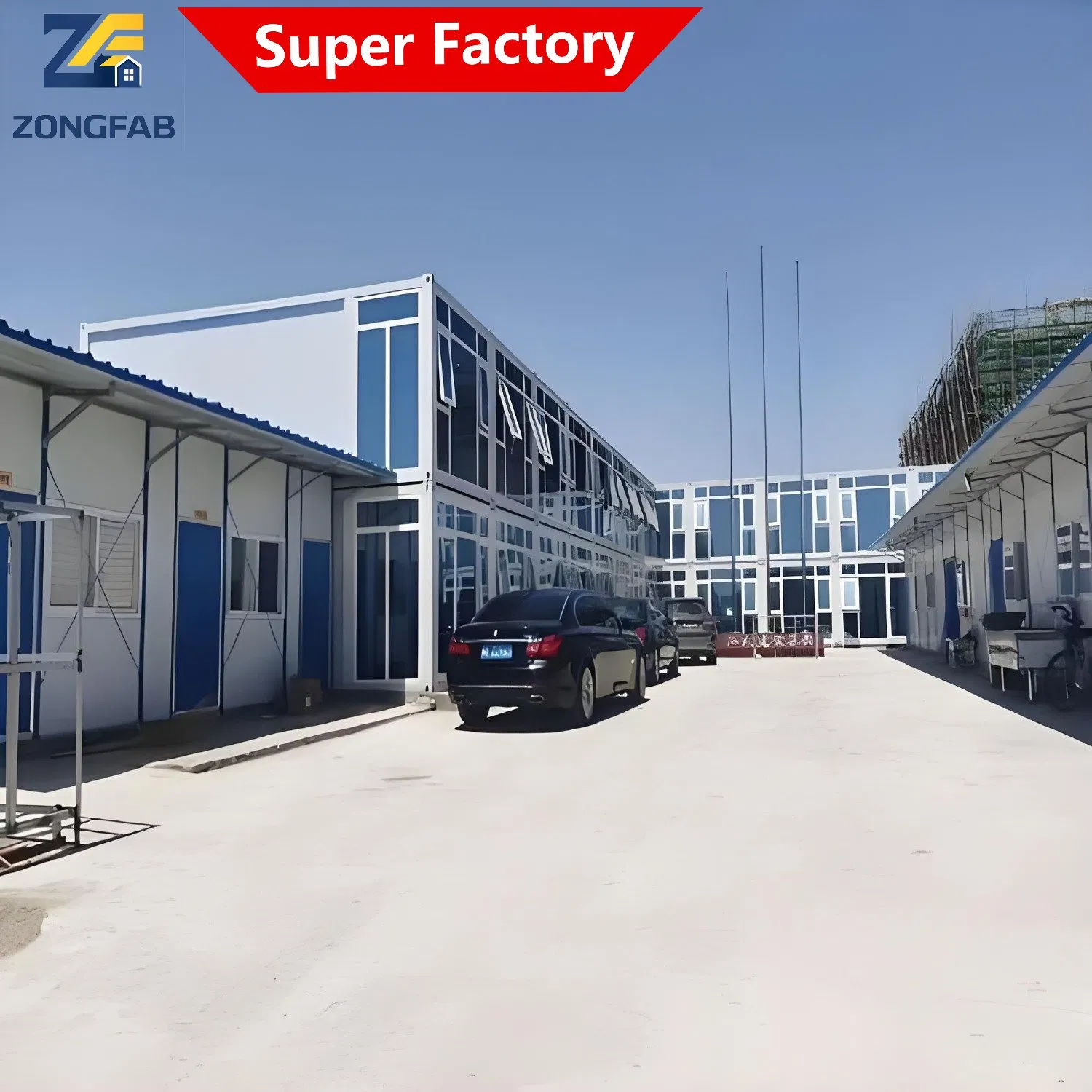 Solução Turnkey Completa Construção Comercial Moderna Permanente Escritório Montagem Desmontável Edifício Modular Contêiner Habitação